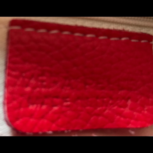 Red leather shoulder purse - Picture 4 of 4